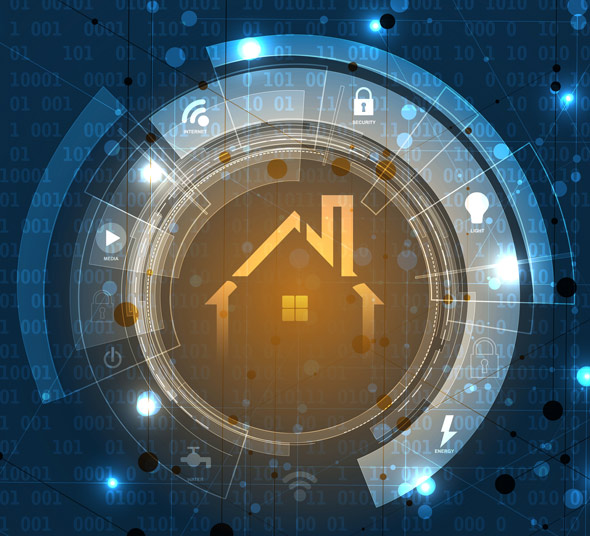 futuristic home security graphic