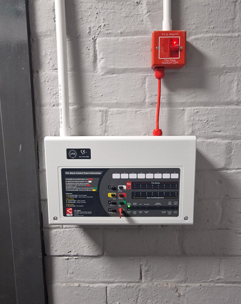 Libertas Systems fire alarm panel installation for business